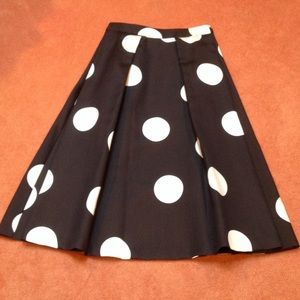 L.K. Bennett Polka Dot Midi Skirt SZ 4