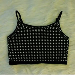 Crop top with gold studs