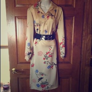 Vintage Asian Inspired Design Silk Dress
