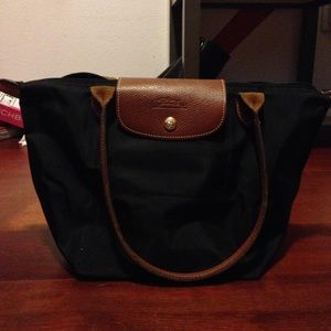 Small Black Longchamp Tote Long Handles