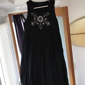 Black party dress with beaded top