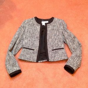 L.K. Bennett Black and White Tweed Jacket SZ 4