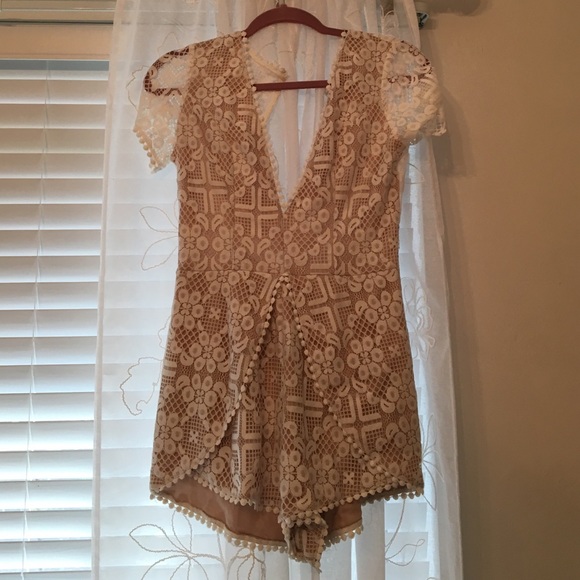 Tobi White Lace Romper