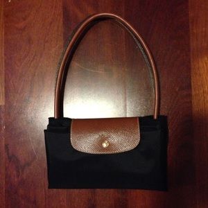 Large Black Longchamp Tote Long Handles