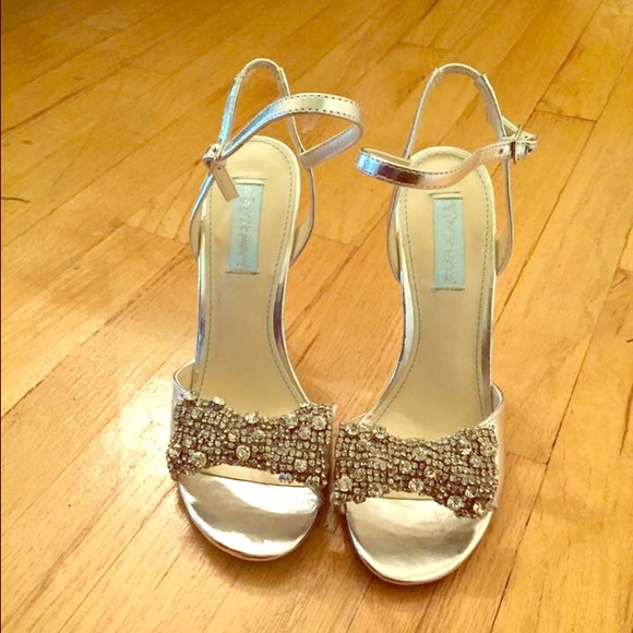 Betsey Johnson Silver Wedges