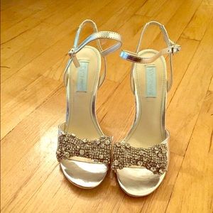 Betsey Johnson Silver Wedges