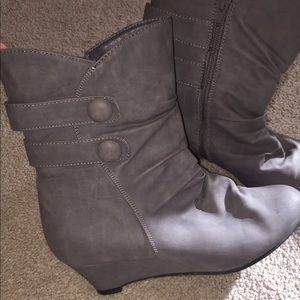 Gray boots
