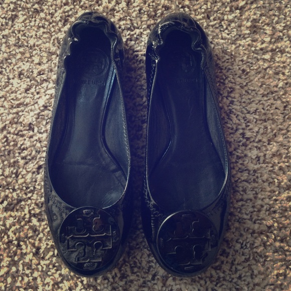 Black Patent Tory Burch Flats