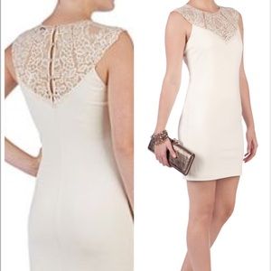 Ted Baker Cream "Violina" Lace Trim Dress - Size 0
