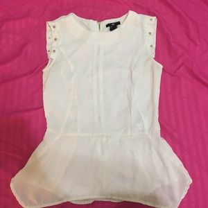 H&M white with gold fitted top XS / 2