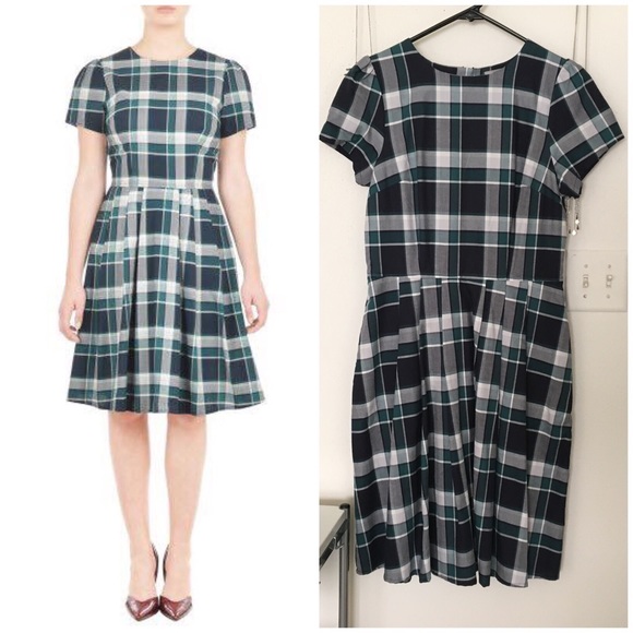 eShakti Oxford check fit and flare dress