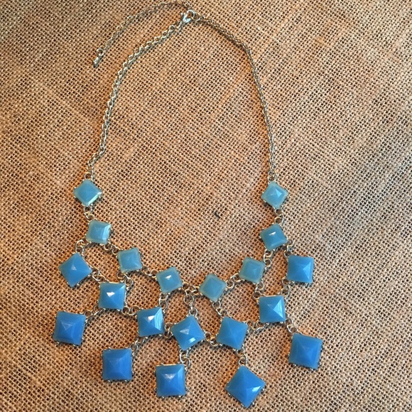 Blue jewel bubble necklace