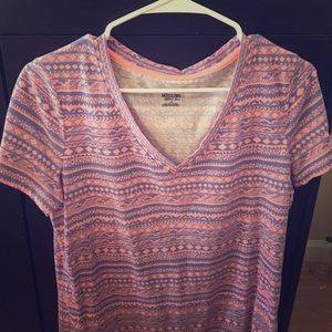 Printed v neck