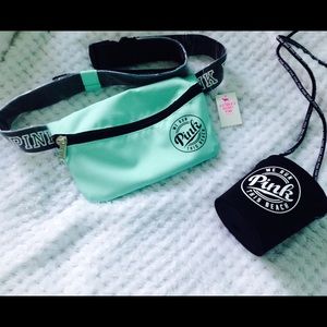 PINK VS FANNY PACK AND KOOZIE