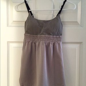 Lululemon tan & black striped spaghetti strap top