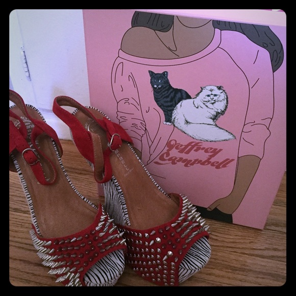 Jeffrey Campbell Spiked Vicious Ex Heels in Zebra