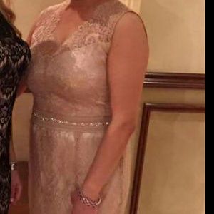 Custom made mother of the bride gown rose gold col