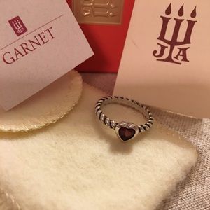James Avery Garnet Twisted Wire Ring