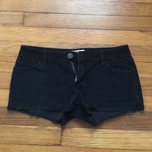 Black corduroy shorts