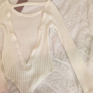 LF Ribbed Open Back Bodysuit