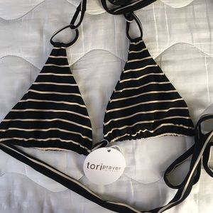 Tori Praver Striped bikini top