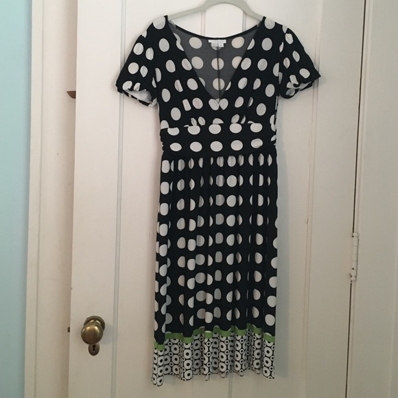 Black and white polka dot London Times dress
