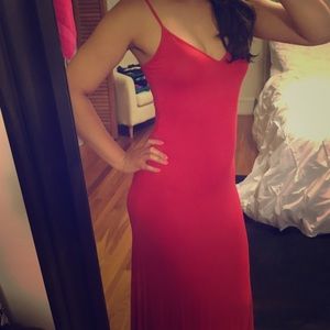 Red maxi dress