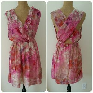Rachel Roy Dresses & Skirts - 🌼Rachel Roy Pink Floral Cross Open Back Dress Rachel Roy Dresses & Skirts - 🌼Rachel Roy Pink Floral Cross Open Back Dress