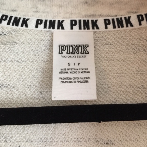 VS PINK Palm Leaf Collegiate Quarter-Zip Pullover - Picture 3 of 4