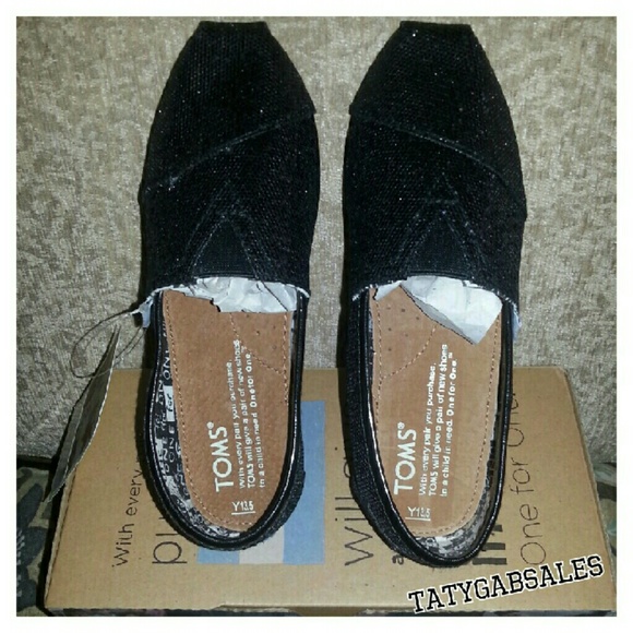 *SOLD* TOMS Classics Black Glitter One To One - Picture 3 of 4