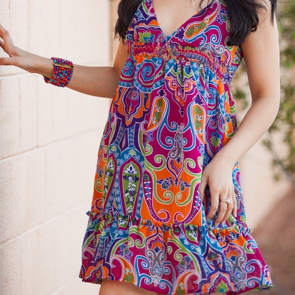 Paisley Print Halter Dress
