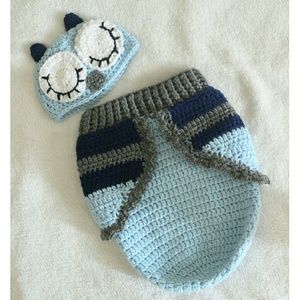 Handmade Newborn owl baby prop