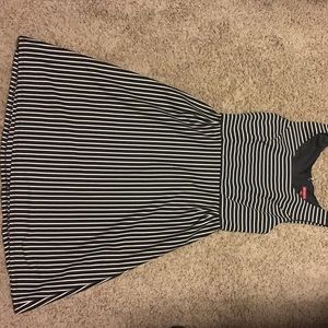Merona black & white striped dress