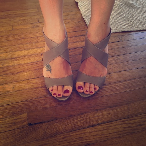 DVF taupe heels