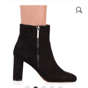 Public Desire Cassidy Ankle Boots Black Faux Suede
