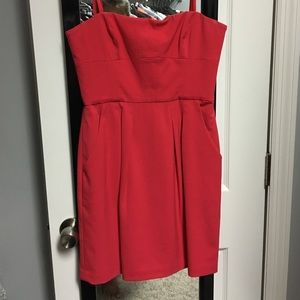 BCBG strapless red dress, size 6