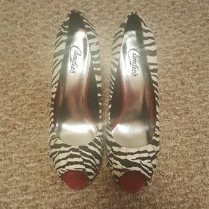 Candie's Zebra Striped Heels