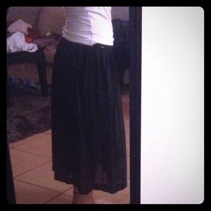 Pleated Sheer Black Skirt