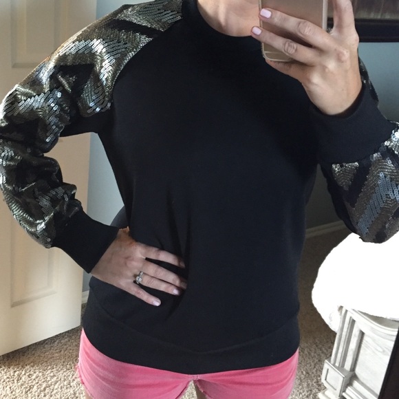 Never Worn- black sequined sweater