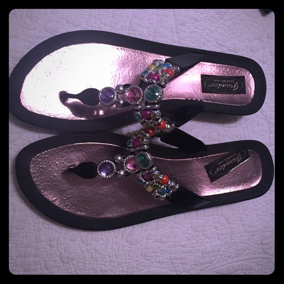Beeded multicolor sandal. Size 9 fits like an 8.5