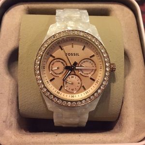 Fossil Stella Mother of Pearl Rose Gold Watch