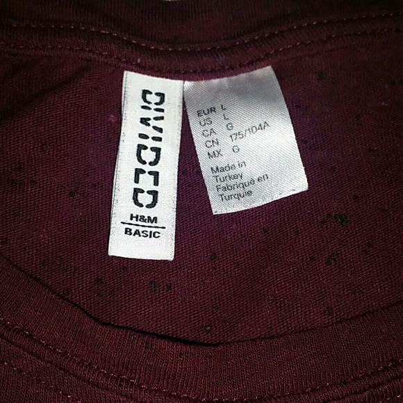 H&M basic Marled maroon tee - Picture 2 of 2