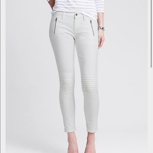 Banana Republic White Moto Denim
