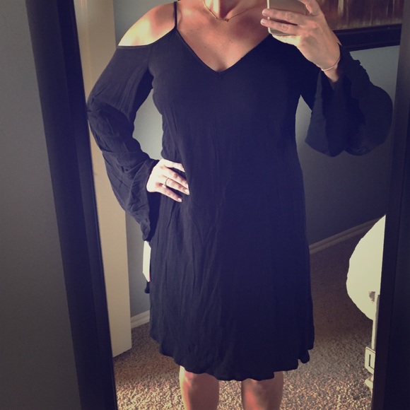 Cold Shoulder black dress