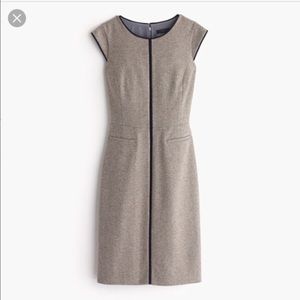 J. Crew cap sleeve dress with piped donegal wool