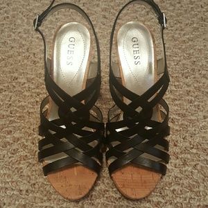 Guess Black Wedges