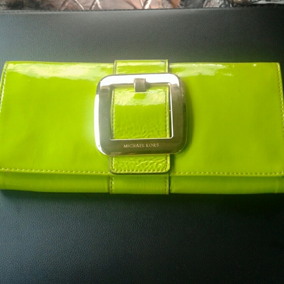 Lime Green large MK clutch