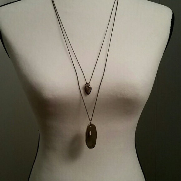 Black and gold long hanging necklaces