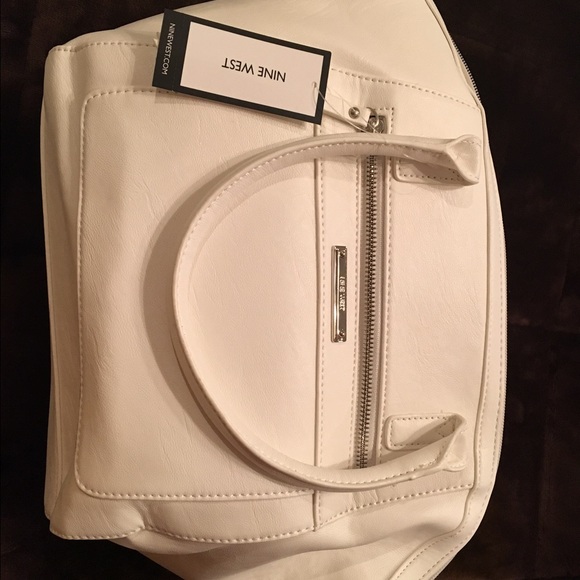 White Nine West bowling bag style purse new w/tag