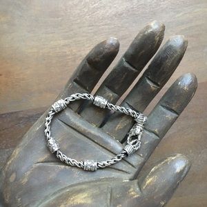 JAI Sterling 4mm Wheat Chain Croco Bracelet